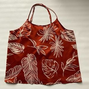 Forever 21 - Floral Tropical Orange Tank Top Size Medium